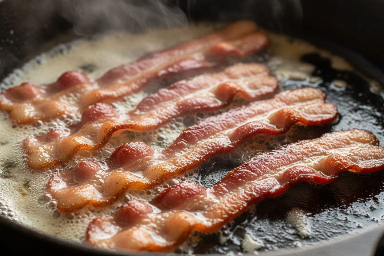 Sizziling bacon